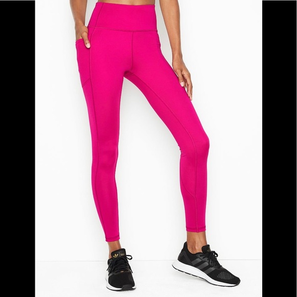 NWT Victoria’s Secret Essential Pocket Leggings in Fuchsia in Size 10 - Picture 1 of 7